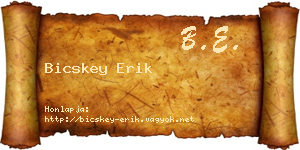 Bicskey Erik névjegykártya